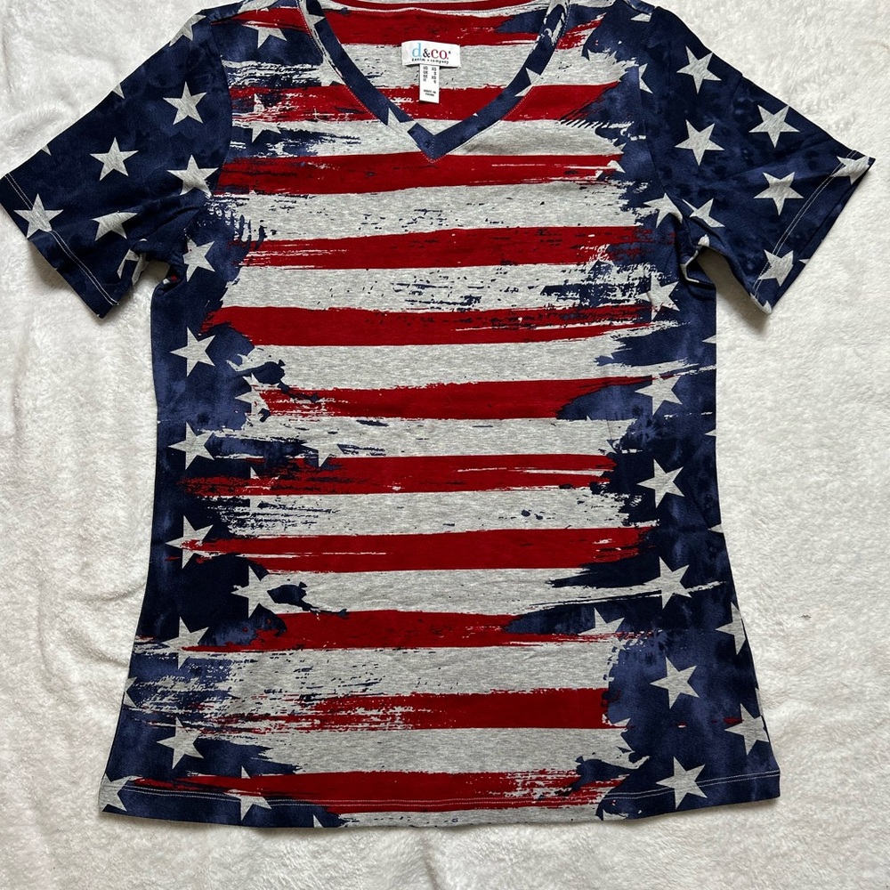 Jaco Women's Patriotic Short Sleeve Tee - Red, White, and Blue